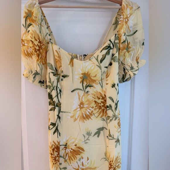 NWOT Reformation Gloria Dress in Honeyglow Floral Yellow Dress, size 2 - Picture 6 of 14